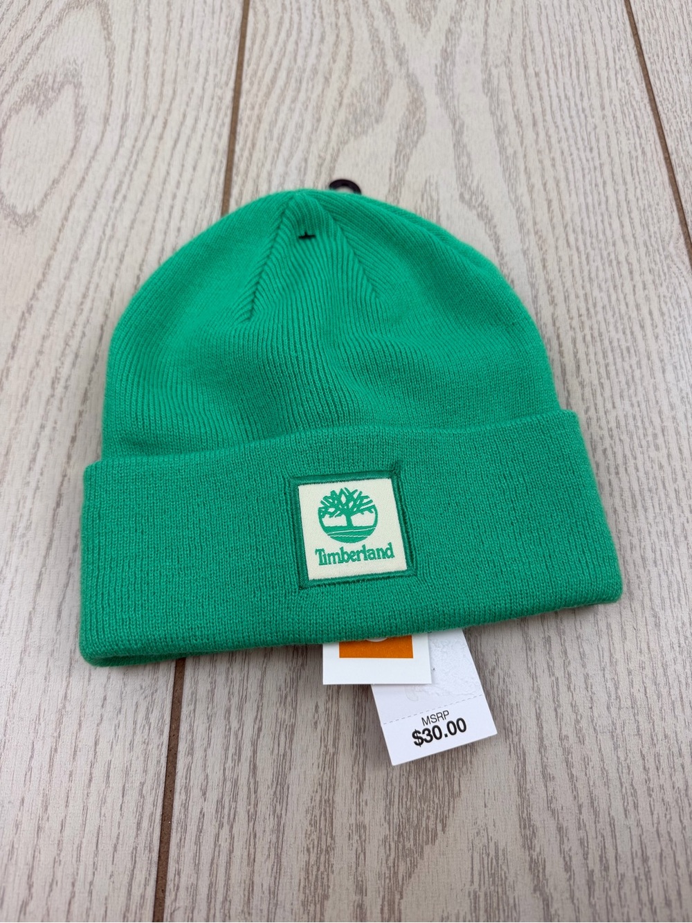 Timberland Women’s Logo Front Patch Beanie Hat O/S Green $30